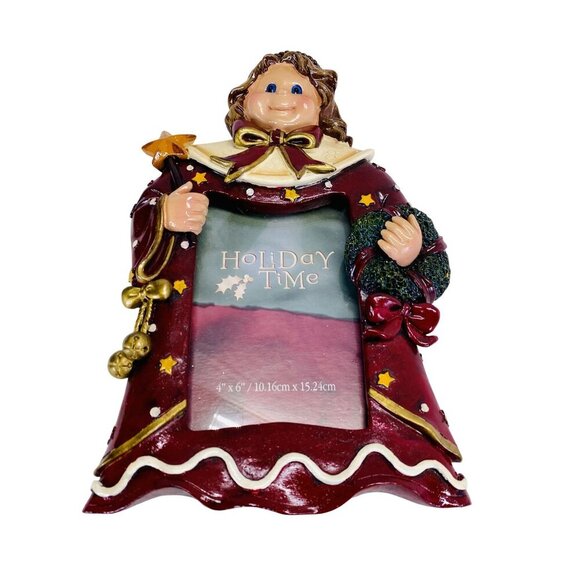 Holiday Time Angel Photo Frame Christmas Decor Resin Figurine - Picture 3 of 9